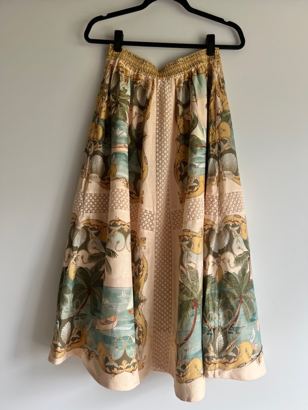 FARM Rio Sand Royal Sea Crochet Midi Skirt Size Small NWT - Picture 10 of 13